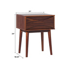 Table de chevet à tiroirs incurvés du milieu du siècle