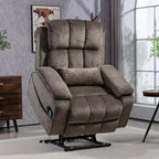 Fauteuil releveur inclinable avec repose-pieds étendu, double moteur chenille surdimensionné, chauffage, massage et chargement USB-C