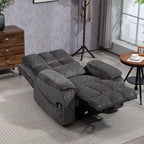 Fauteuil releveur inclinable avec repose-pieds étendu, double moteur chenille surdimensionné, chauffage, massage et chargement USB-C