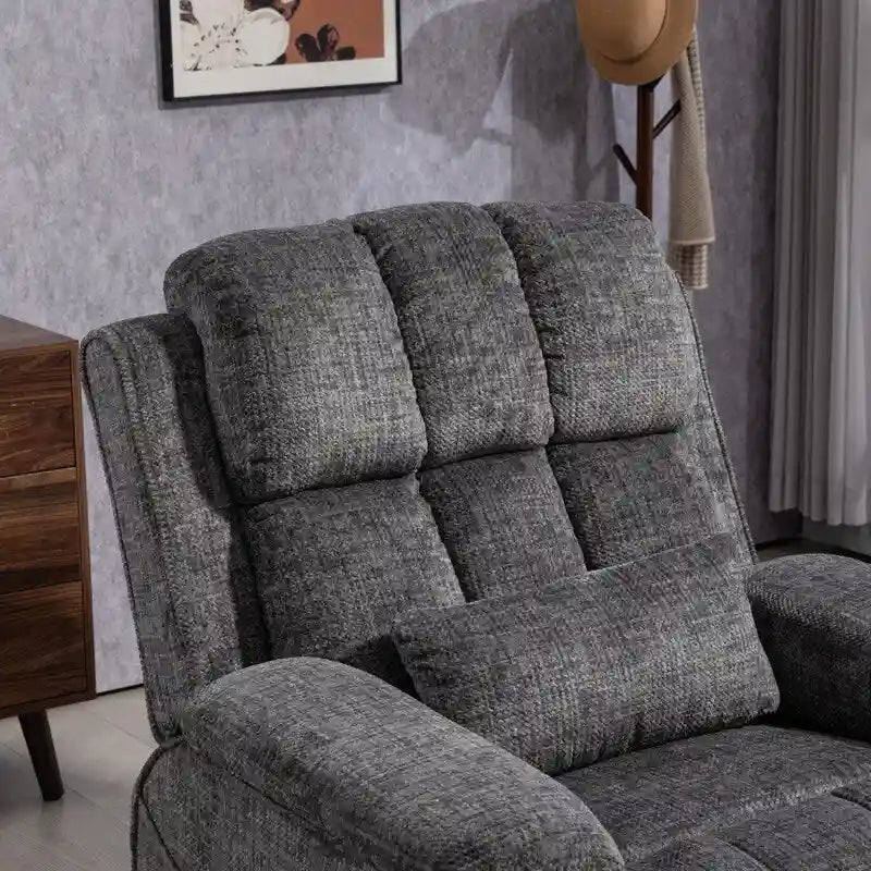 Fauteuil releveur inclinable avec repose-pieds étendu, double moteur chenille surdimensionné, chauffage, massage et chargement USB-C