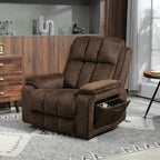 Fauteuil releveur inclinable avec repose-pieds étendu, double moteur chenille surdimensionné, chauffage, massage et chargement USB-C