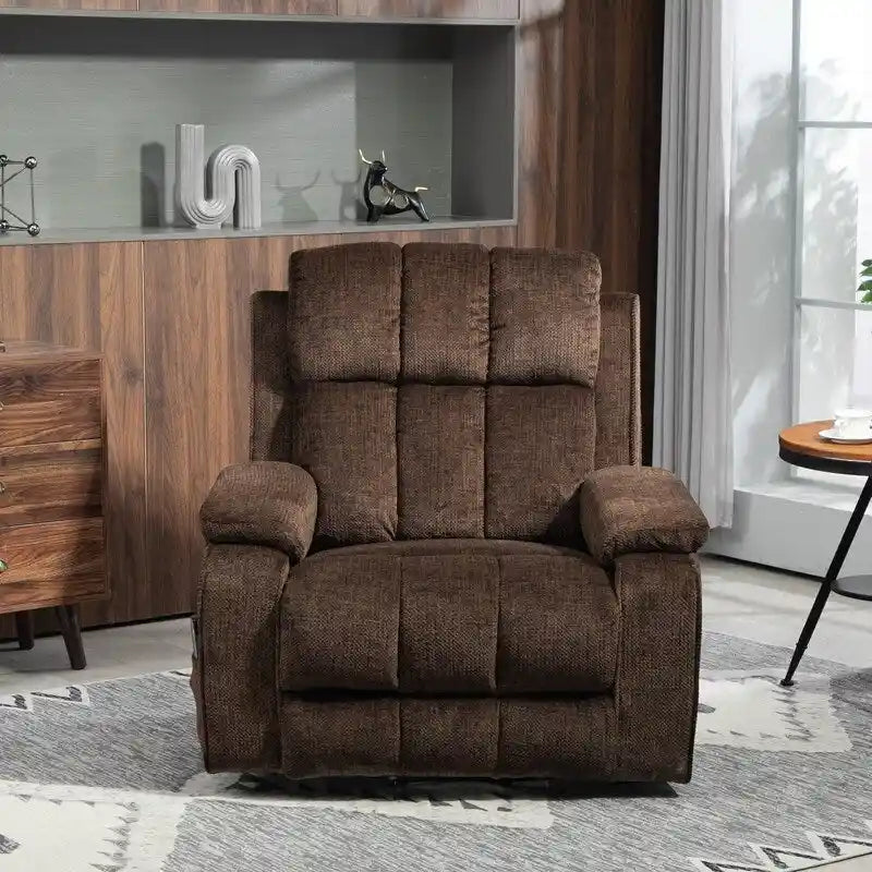 Fauteuil releveur inclinable avec repose-pieds étendu, double moteur chenille surdimensionné, chauffage, massage et chargement USB-C