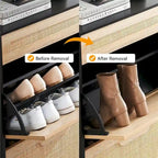 Meuble à chaussures en rotin pour entrée