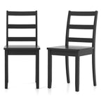 Lot de 4 chaises de salle à manger sans accoudoirs à dossier échelle avec pieds en bois d'hévéa massif