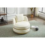 Fauteuil pivotant, Fauteuil d'appoint pivotant à 360°, Fauteuil club baril en similicuir, Fauteuil rembourré individuel