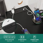 Bureau informatique avec étagère supérieure, tiroirs et meuble de rangement