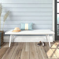 Banc d'entrée double en bois de style Mid-Century - 143,5 cm L x 42 cm l x 44,5 cm H
