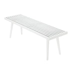 Banc d'entrée double en bois de style Mid-Century - 143,5 cm L x 42 cm l x 44,5 cm H