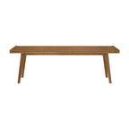 Banc d'entrée double en bois de style Mid-Century - 143,5 cm L x 42 cm l x 44,5 cm H