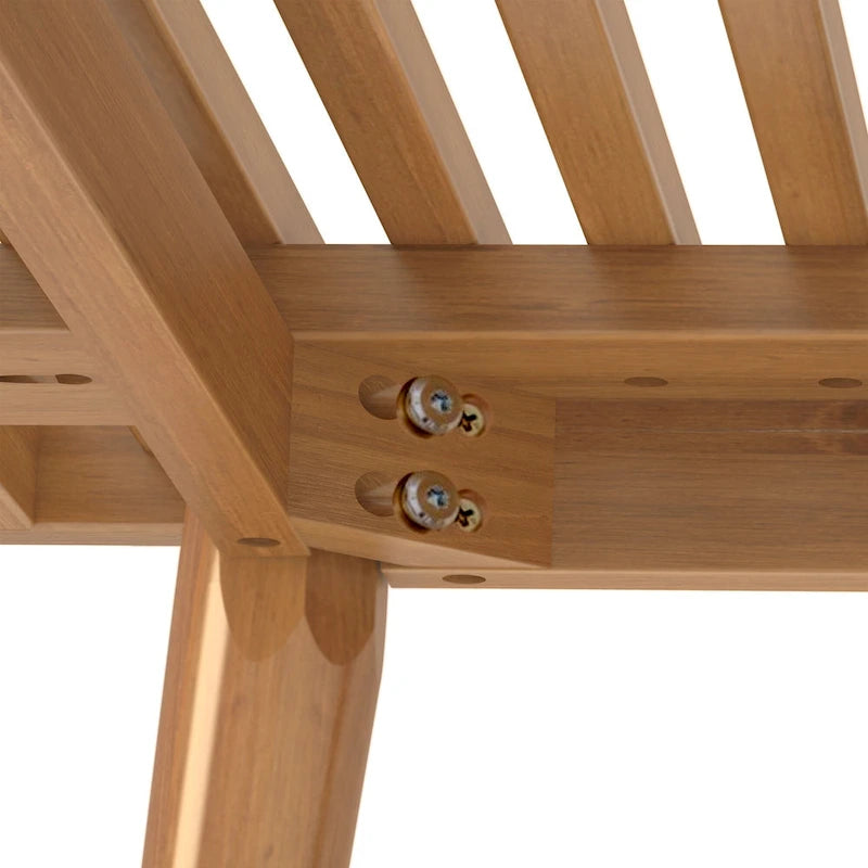 Banc d'entrée double en bois de style Mid-Century - 143,5 cm L x 42 cm l x 44,5 cm H