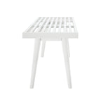 Banc d'entrée double en bois de style Mid-Century - 143,5 cm L x 42 cm l x 44,5 cm H