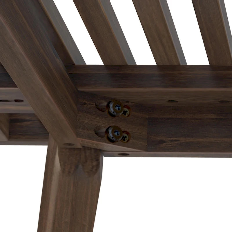 Banc d'entrée double en bois de style Mid-Century - 143,5 cm L x 42 cm l x 44,5 cm H