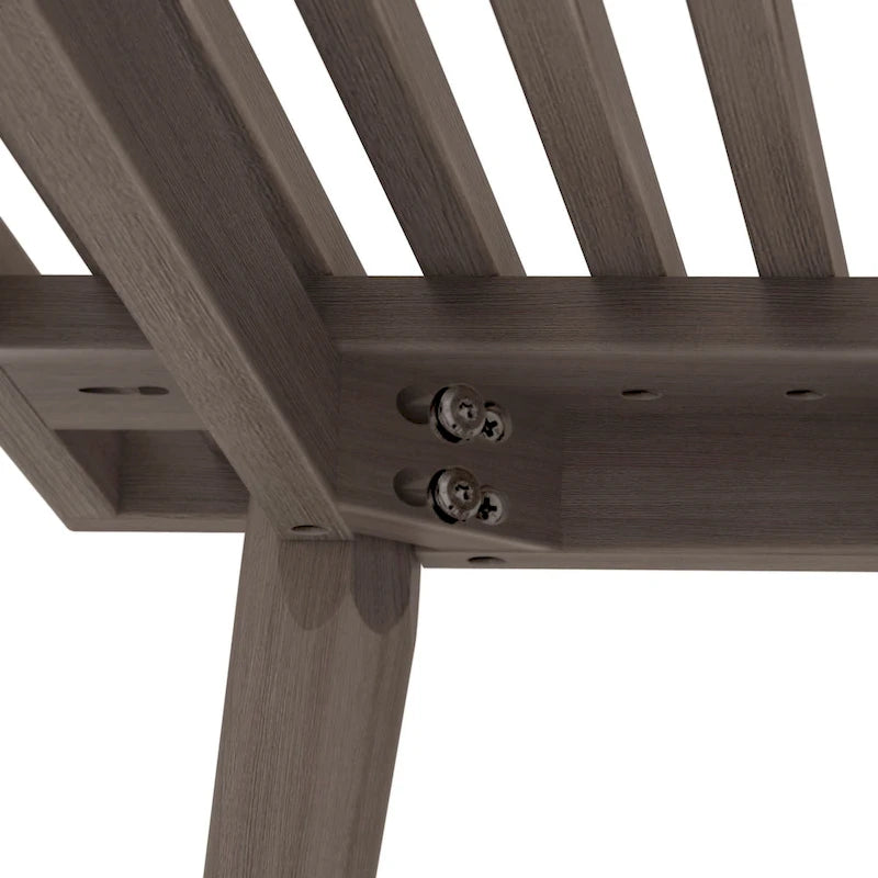 Banc d'entrée double en bois de style Mid-Century - 143,5 cm L x 42 cm l x 44,5 cm H