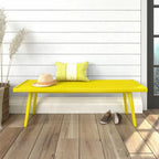 Banc d'entrée double en bois de style Mid-Century - 143,5 cm L x 42 cm l x 44,5 cm H