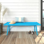Banc d'entrée double en bois de style Mid-Century - 143,5 cm L x 42 cm l x 44,5 cm H