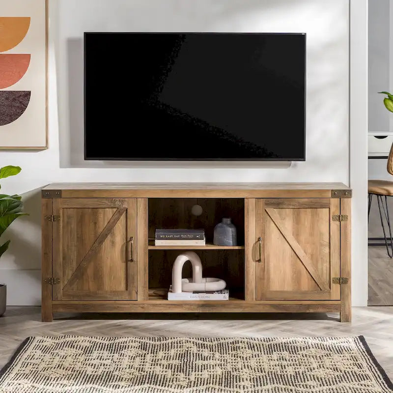 Meuble TV porte de grange 58 pouces