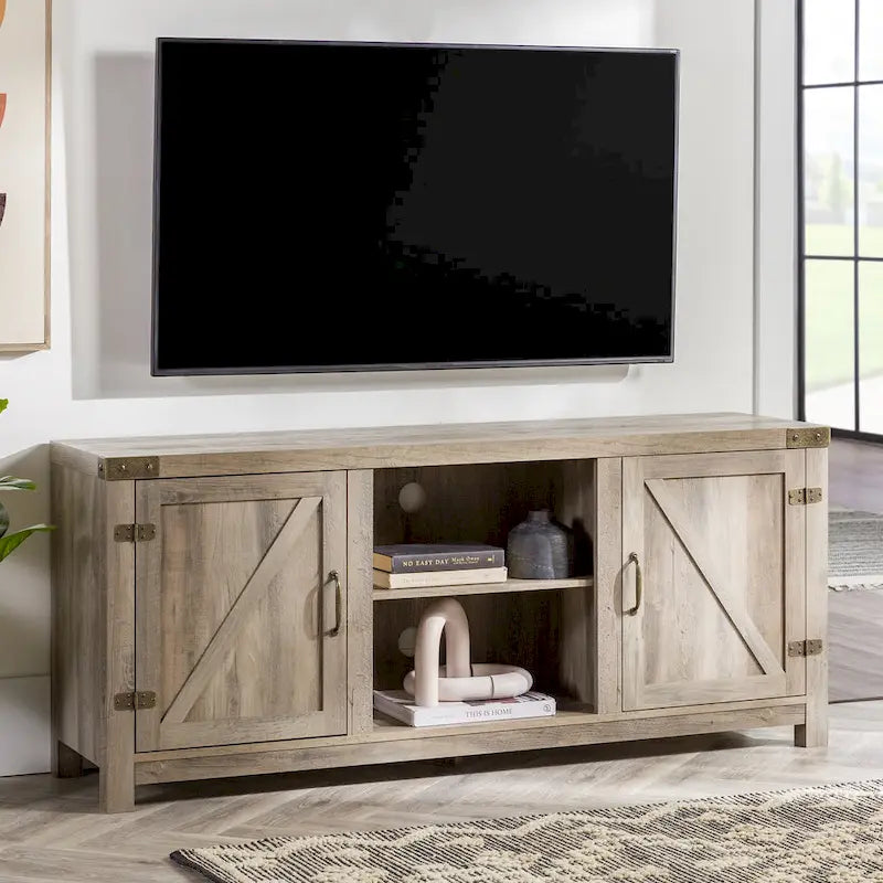 Meuble TV porte de grange 58 pouces