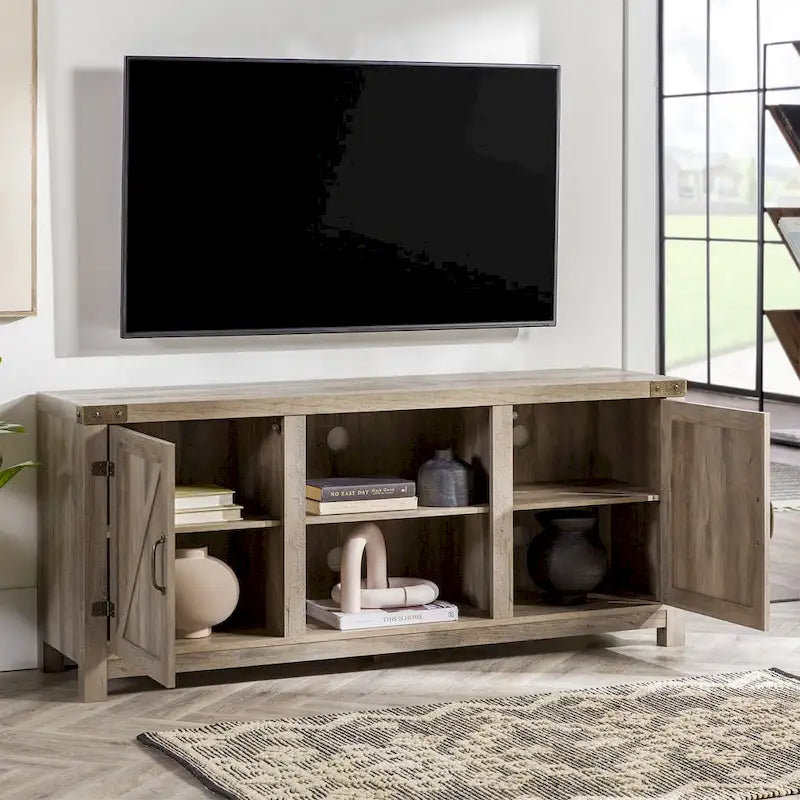 Meuble TV porte de grange 58 pouces