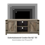 Meuble TV porte de grange 58 pouces