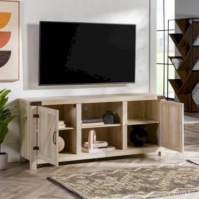 Meuble TV porte de grange 58 pouces