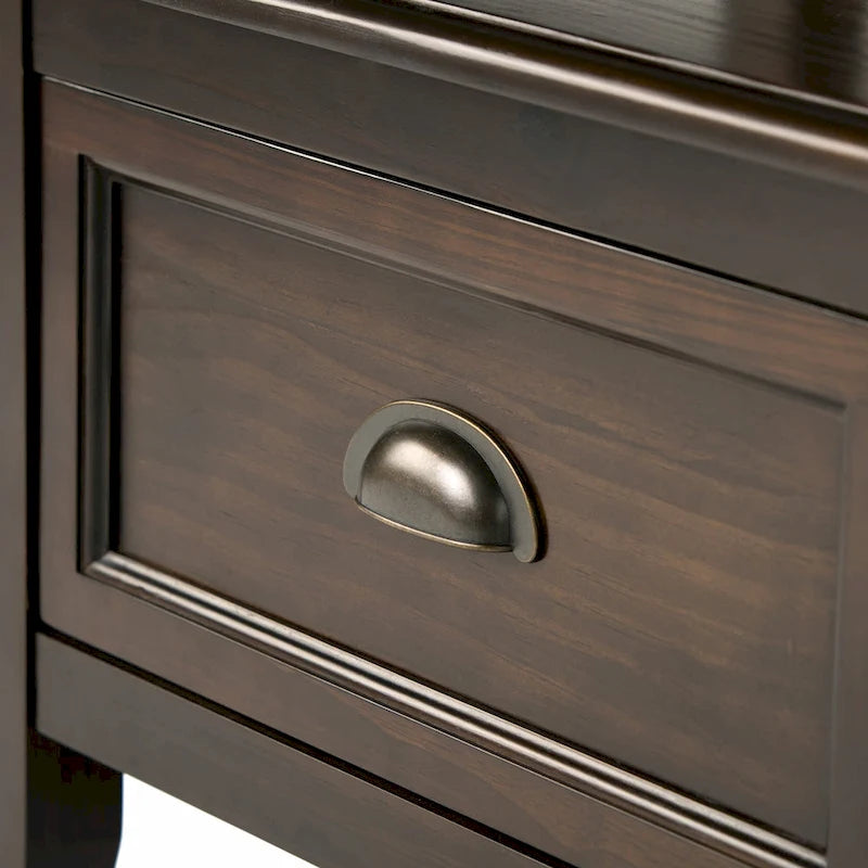 Banc de rangement d'entrée de 106,7 cm de large en bois massif de style transitionnel avec tiroirs
