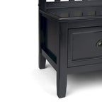 Banc de rangement d'entrée de 106,7 cm de large en bois massif de style transitionnel avec tiroirs