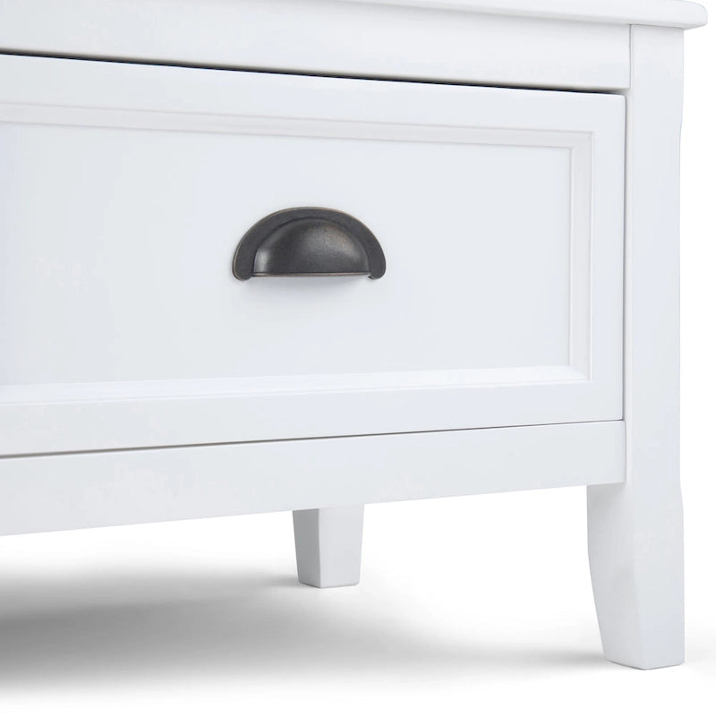 Banc de rangement d'entrée de 106,7 cm de large en bois massif de style transitionnel avec tiroirs