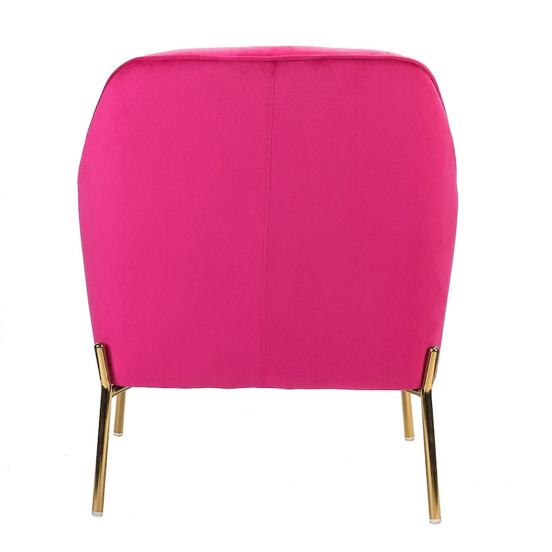Lot de 2 fauteuils d'appoint modernes en velours avec pieds dorés
