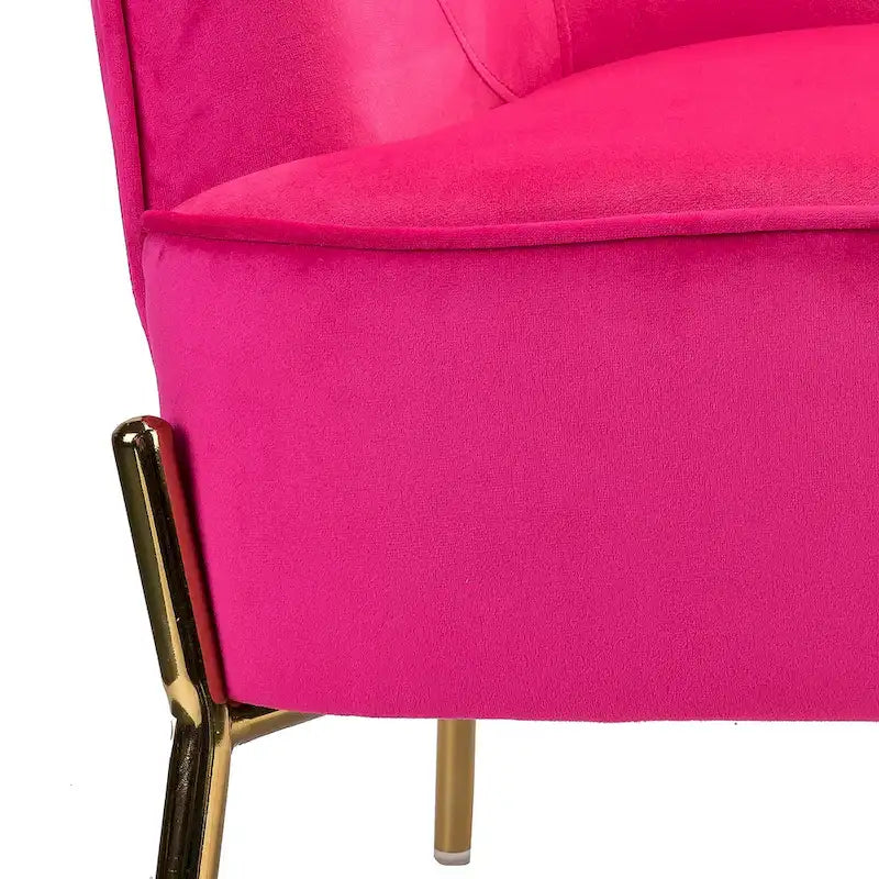 Lot de 2 fauteuils d'appoint modernes en velours avec pieds dorés