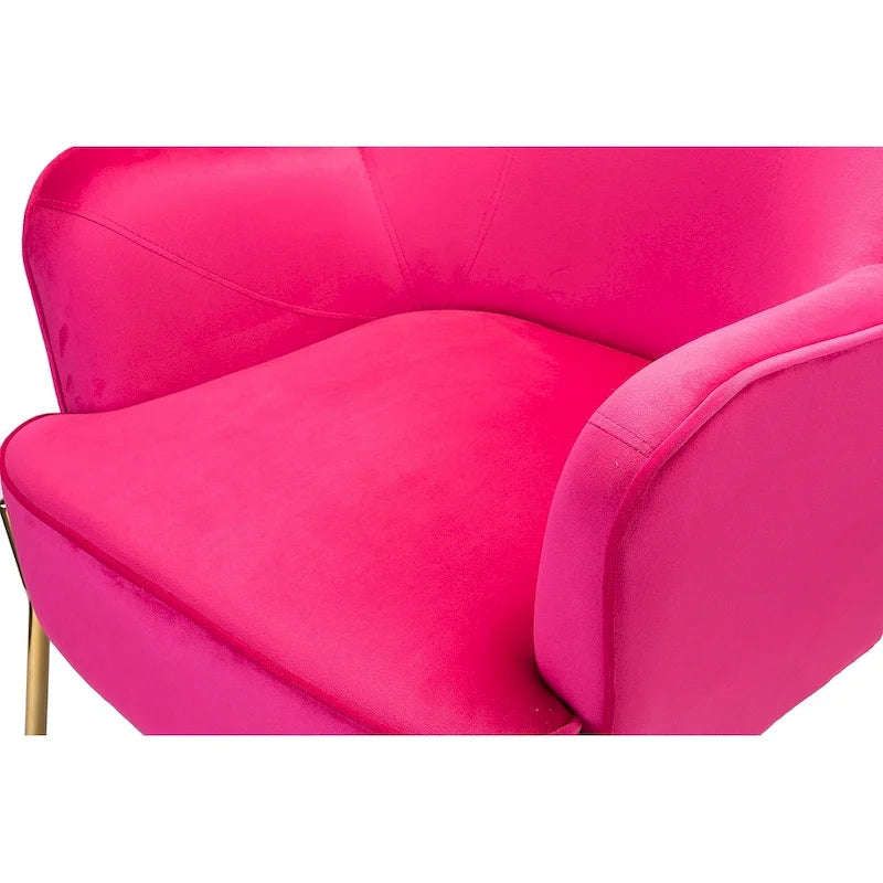 Lot de 2 fauteuils d'appoint modernes en velours avec pieds dorés