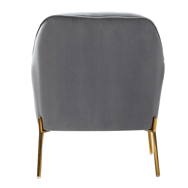 Lot de 2 fauteuils d'appoint modernes en velours avec pieds dorés
