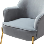 Lot de 2 fauteuils d'appoint modernes en velours avec pieds dorés