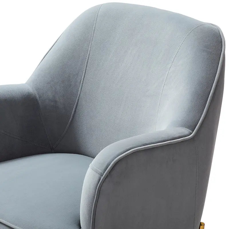 Lot de 2 fauteuils d'appoint modernes en velours avec pieds dorés