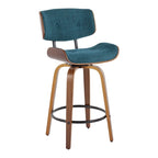 Tabouret de comptoir de 26 po à hauteur fixe avec pieds en bois courbé (paquet de 2)