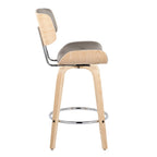 Tabouret de comptoir de 26 po à hauteur fixe avec pieds en bois courbé (paquet de 2)