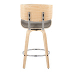 Tabouret de comptoir de 26 po à hauteur fixe avec pieds en bois courbé (paquet de 2)