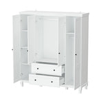 Armoire blanche laquée en bois composite pour chambre à coucher
