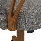 Chaise de salle à manger à roulettes en bois massif finition châtaignier