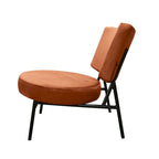 Fauteuil d'appoint moderne en velours orange