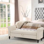 Banc de rangement ottoman avec accoudoirs rembourrés