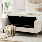 Banc de rangement ottoman avec accoudoirs rembourrés