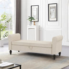Banc de rangement ottoman avec accoudoirs rembourrés