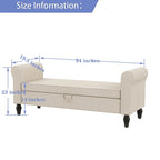 Banc de rangement ottoman avec accoudoirs rembourrés