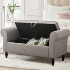 Banc de rangement ottoman avec accoudoirs rembourrés