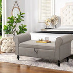 Banc de rangement ottoman avec accoudoirs rembourrés