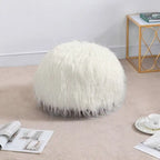 Housse de coussin rond ottoman non rembourré, pouf en fausse fourrure, repose-pieds