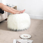 Housse de coussin rond ottoman non rembourré, pouf en fausse fourrure, repose-pieds