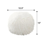 Housse de coussin rond ottoman non rembourré, pouf en fausse fourrure, repose-pieds