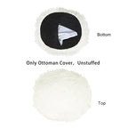 Housse de coussin rond ottoman non rembourré, pouf en fausse fourrure, repose-pieds