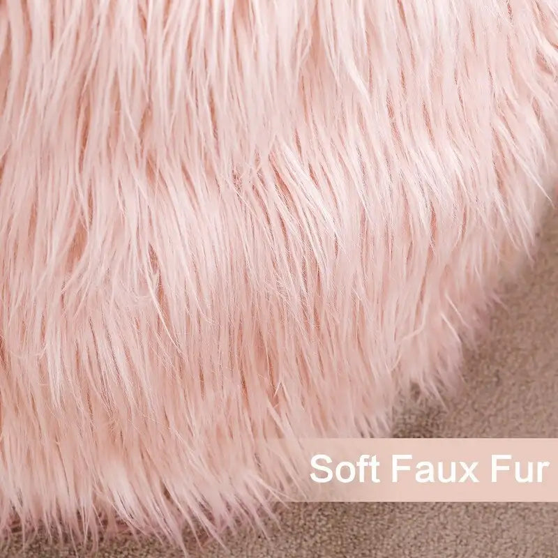 Housse de coussin rond ottoman non rembourré, pouf en fausse fourrure, repose-pieds
